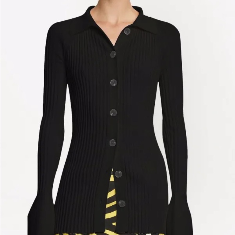 Proenza Schouler Black Fitted Cardigan Sweater